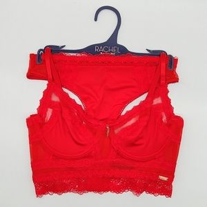 Rachel Roy Bra and Panty Set - 34B - Red